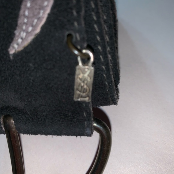 authentic SAINT LAURENT pieced suede wide BELT - Picture 12 of 13